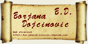 Borjana Dojčinović vizit kartica